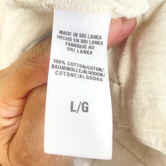 Lucky Brand Womens Cream 100% Cotton Double Breasted 2 pocket Pea Coat Sz Large - Picture 9 of 10